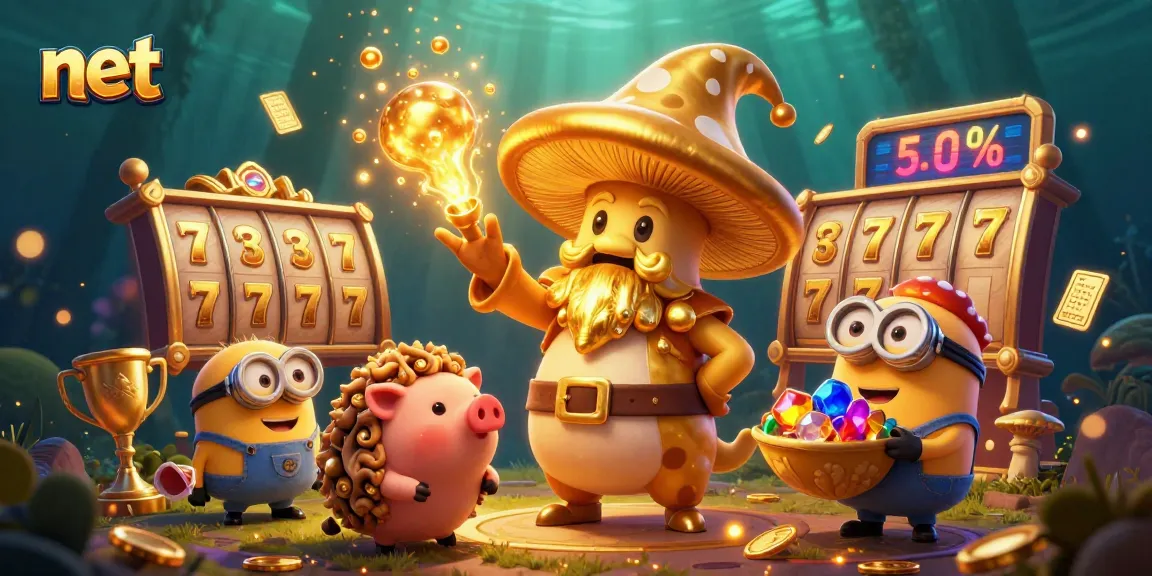 Win big with net as a golden mushroom wizard channels riches at the slots.