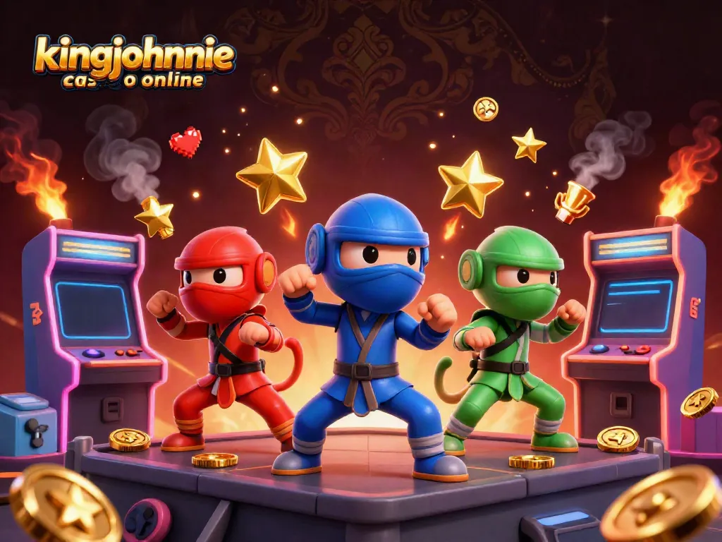 Engage in exciting plays at kingjohnnie casino online with ninja chameleons and casino game elements.