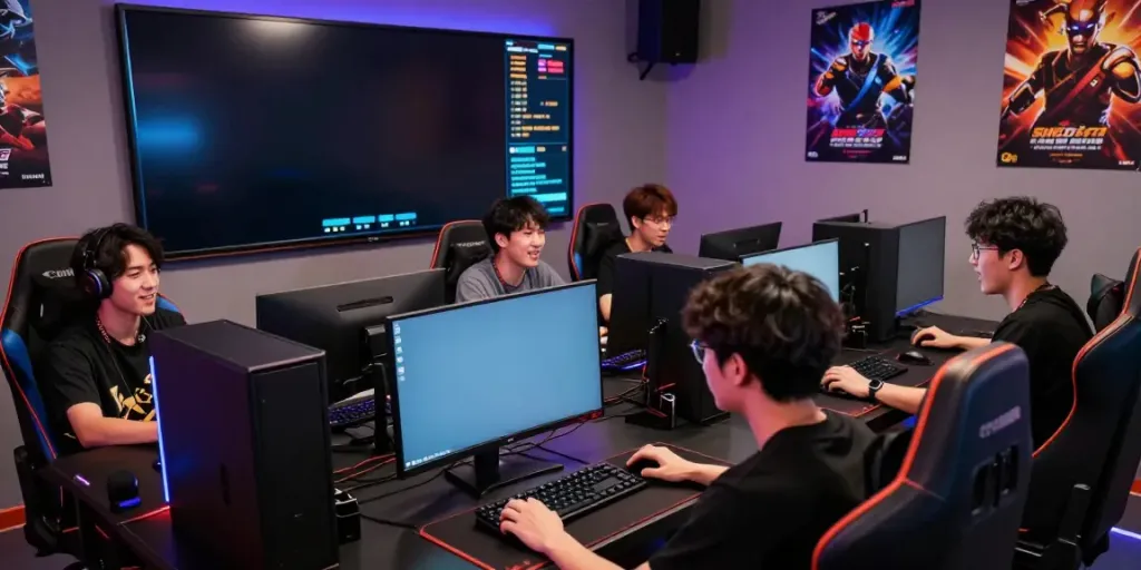 Immersive Singatoto gaming scene showcasing players engaged in competitive gameplay.