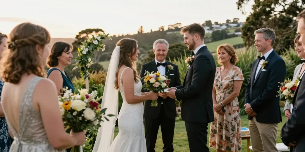 Documentary wedding photographer in Dunedin capturing a couple's candid vows and emotions.