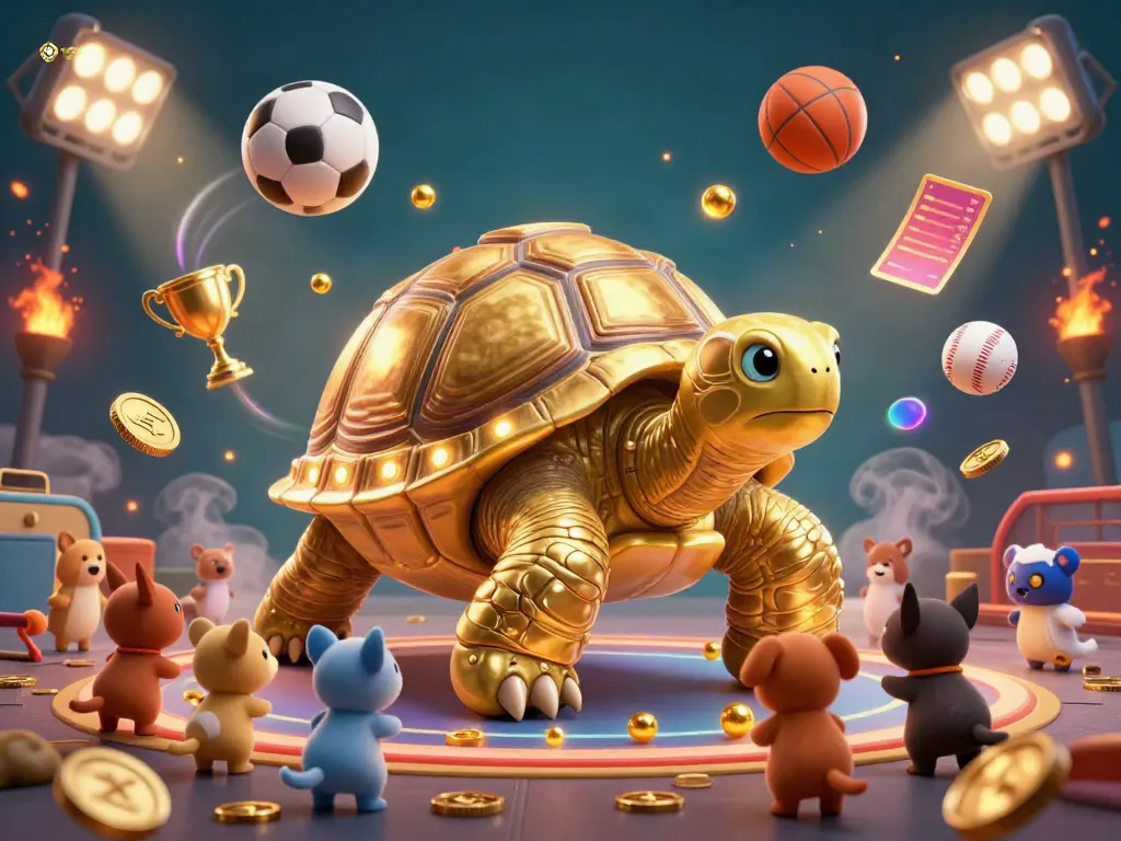 Experience excitement at qqmacan login with a colorful casino scene featuring golden tortoise games.