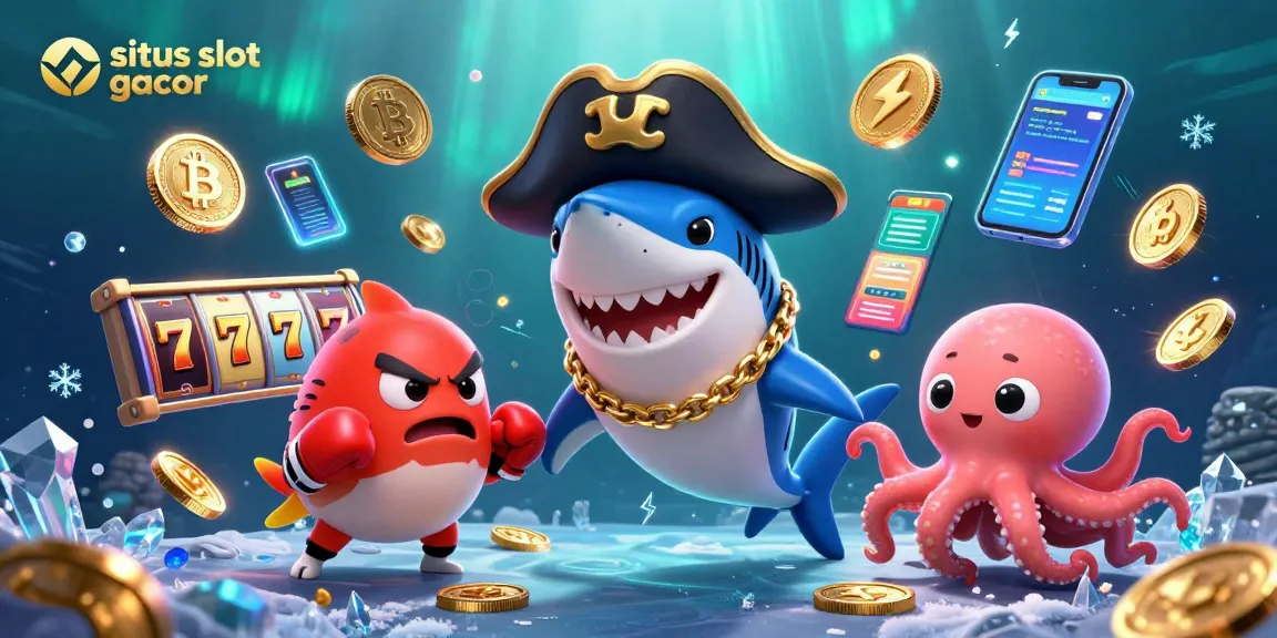 Swing into action on situs slot gacor with vibrant characters and lively slot elements in an underwater scene.