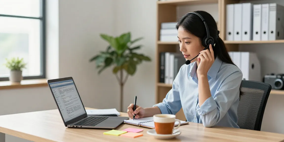 Tech support professional providing Hotmail technical support during a customer interaction.