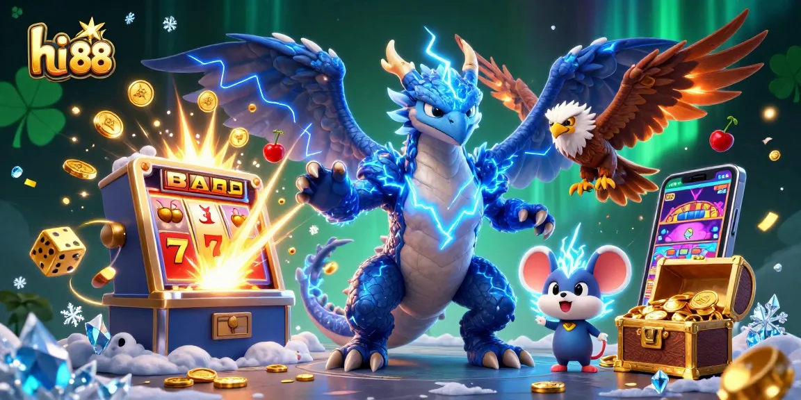 Experience exciting gameplay with hi 88's dynamic 3D casino scene, featuring vibrant winnings and engaging characters.