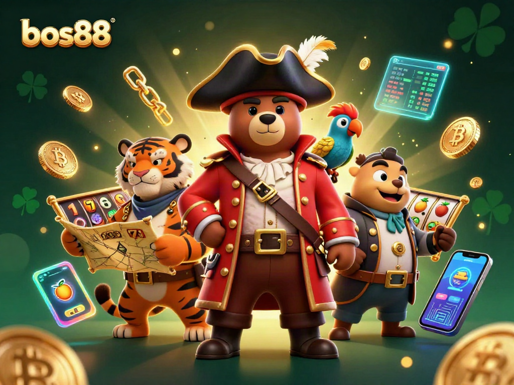 Menang besar dengan bos88 sambil bermain slot penuh keberuntungan dan simbol keberuntungan.