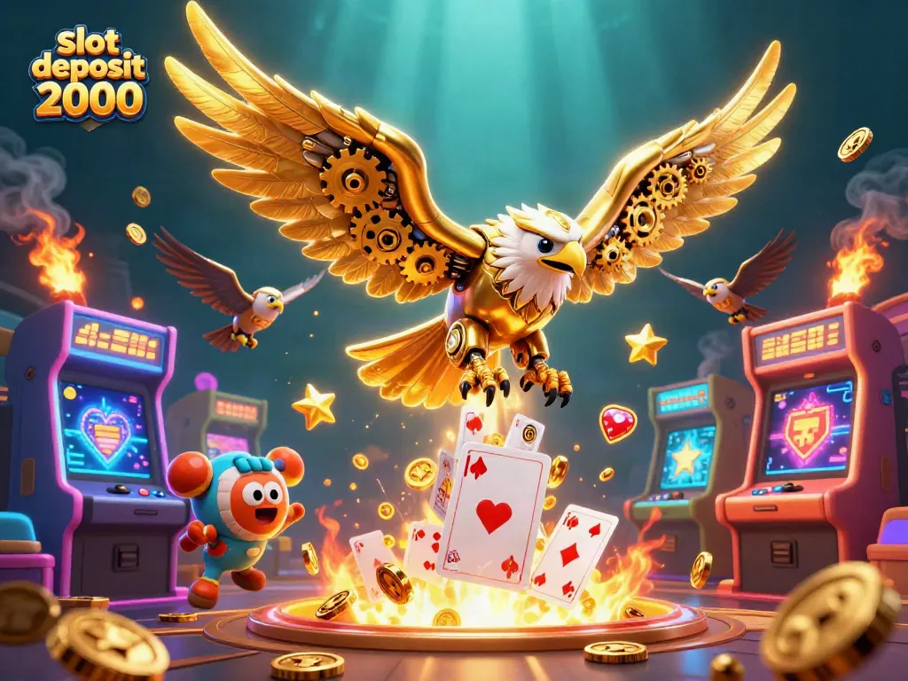 Engage with enticing gameplay while enjoying slot deposit 2000 features in this vibrant 3D illustration.