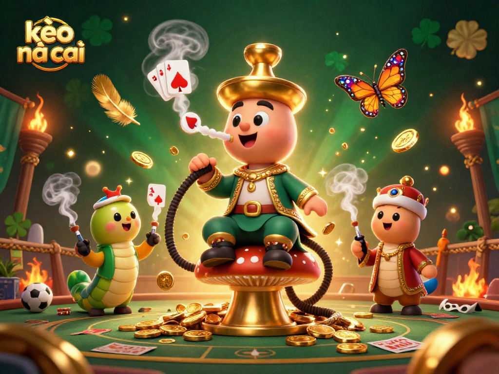 Engage in sports betting with kèo nhà cái through this vibrant 3D illustration featuring a whimsical caterpillar master.