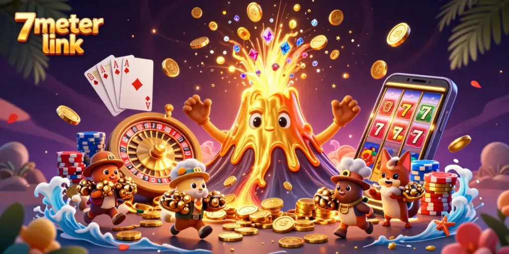 Bet big with the vibrant 7meter link, showcasing exciting casino rewards and thrilling treasures.