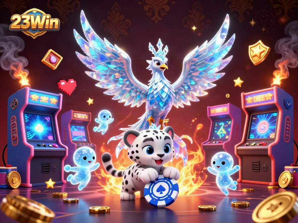 Engage with 23Win's thrilling 3D casino adventure featuring magical characters and vibrant gaming elements.