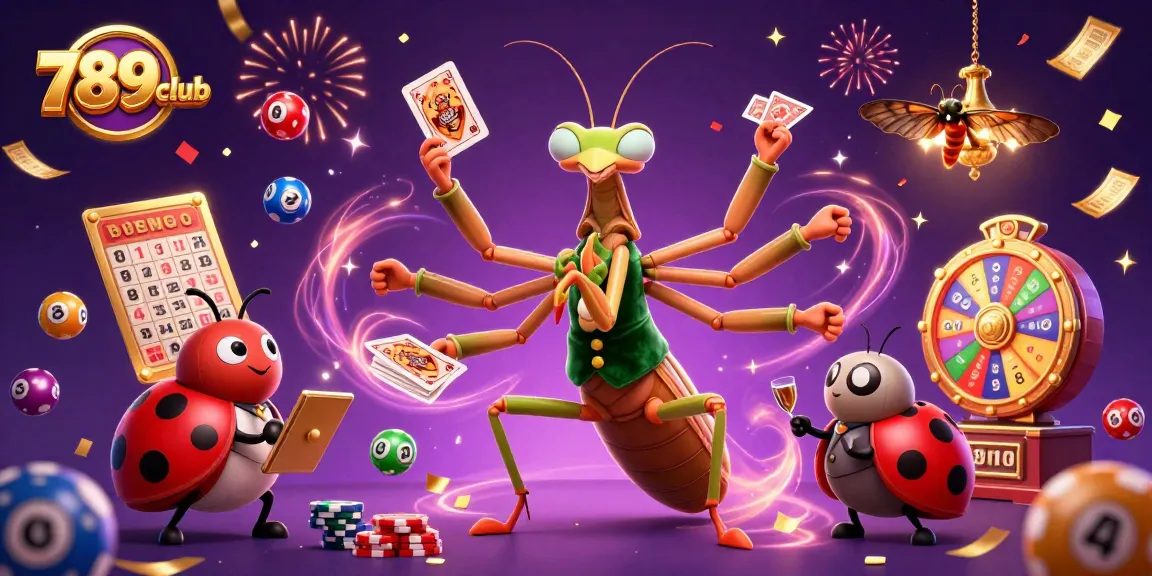 Experience the excitement of 789club with vibrant lottery elements and animated casino characters.