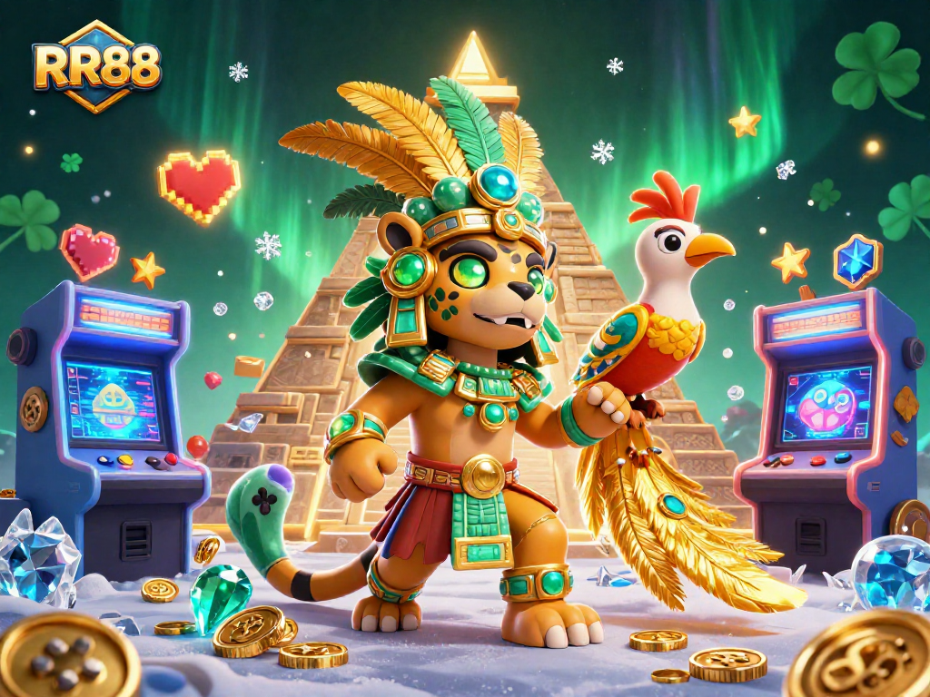 Experience thrilling gameplay at RR88 with dynamic casino elements and cartoon characters in a vibrant 3D environment.