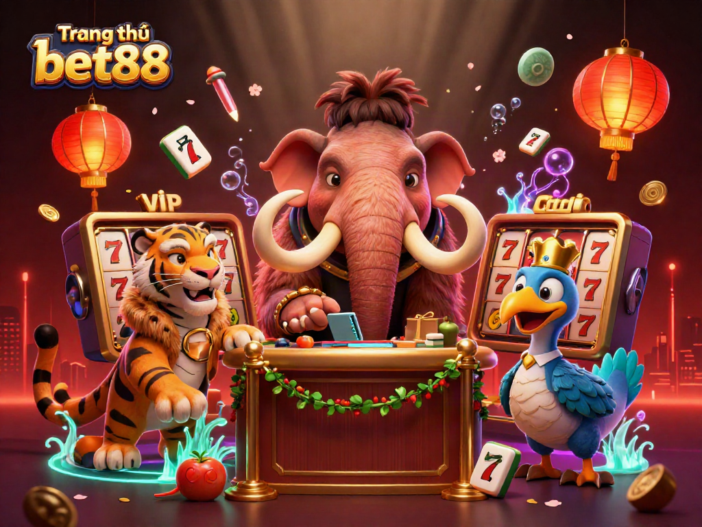 Engage with Trang chủ bet88 through vibrant gaming elements and lively characters in a dynamic casino scene.