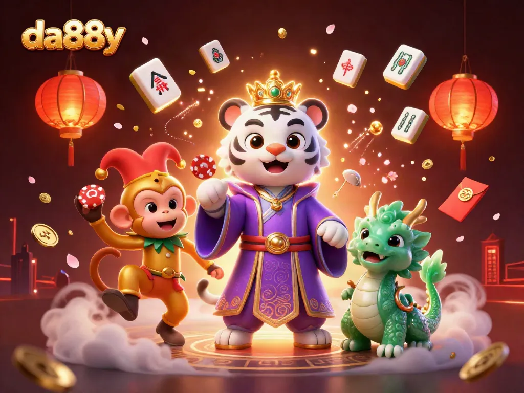Experience thrilling gameplay at da88y with a vibrant 3D illustration of an engaging casino atmosphere.