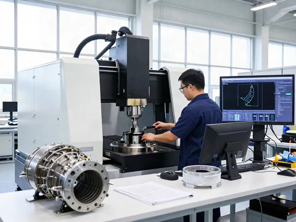 Leading aerospace CNC parts manufacturers producing precision components in a bright workshop.