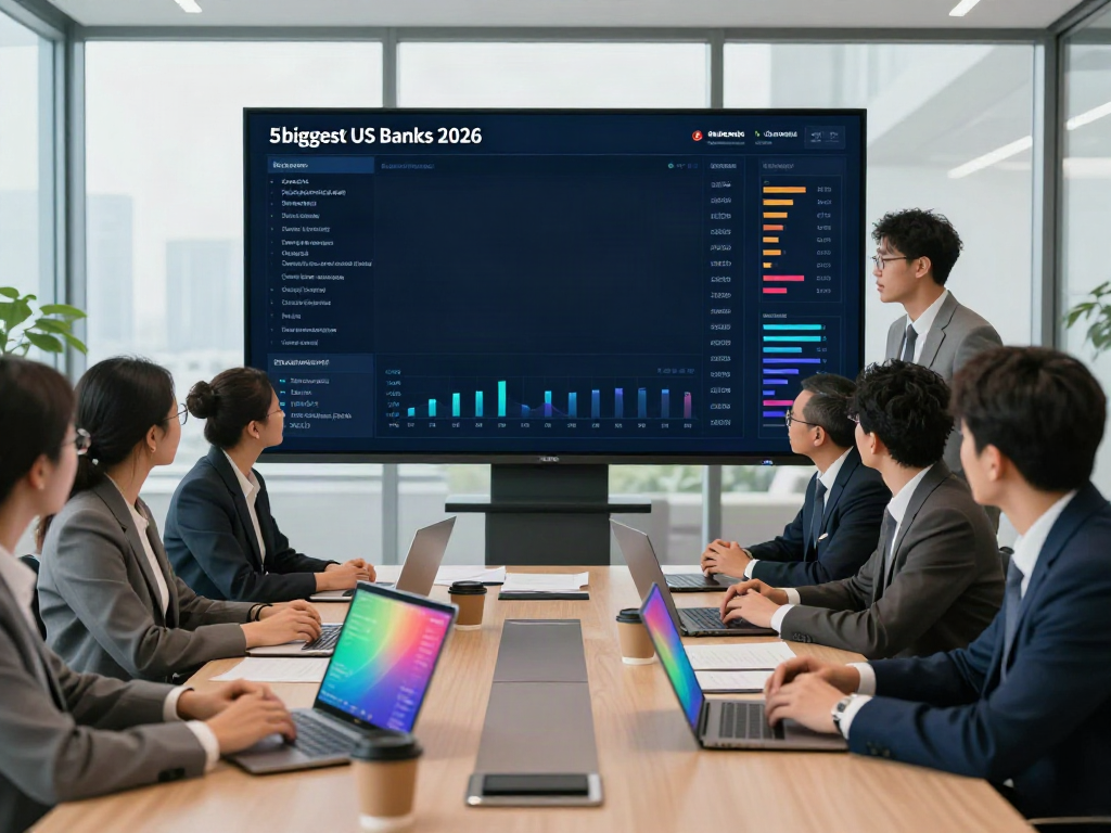 Team discussing strategies for the biggest US banks' growth in 2026.