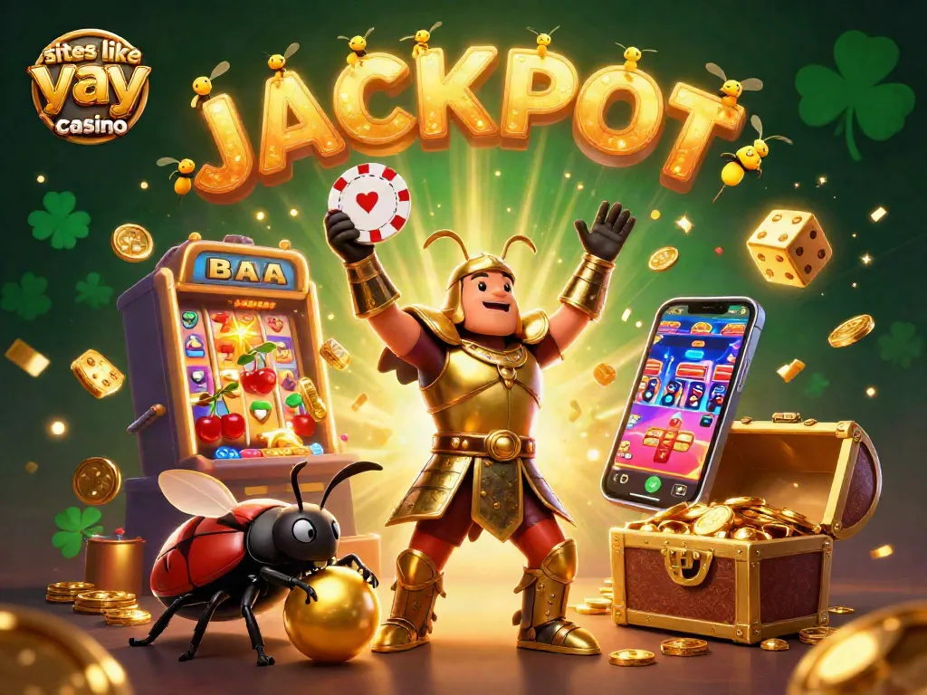 Experience the excitement of sites like yay casino with vibrant characters and casino elements in action.