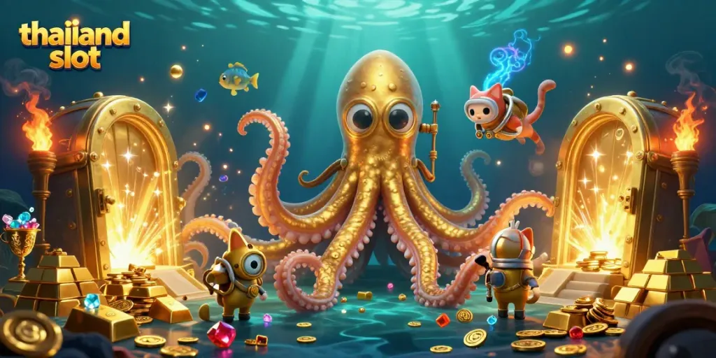 Engage with thailand slot excitement through a dynamic casino scene brimming with treasure and adventure.