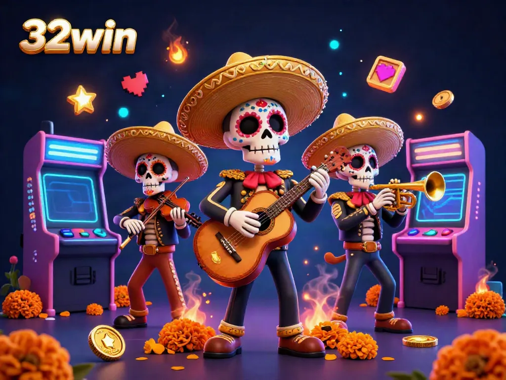 Experience vibrant 32win games with a lively mariachi band and dynamic casino action.